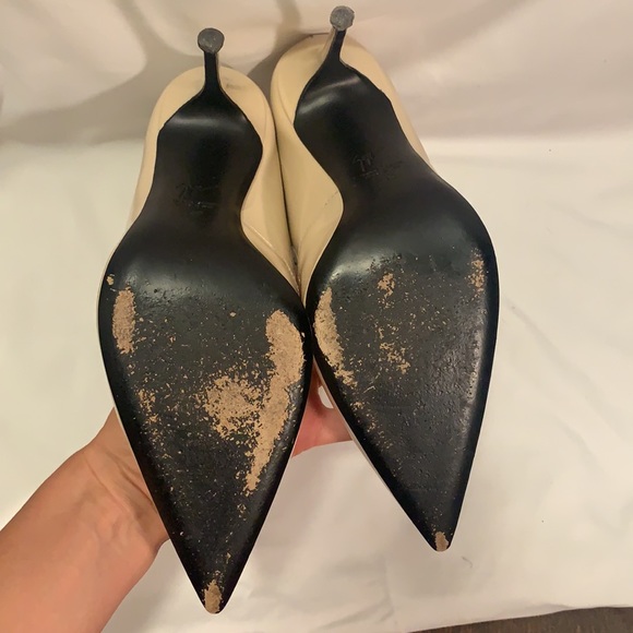 GIUSEPPE ZANOTTI nude pointed toe pumps with ankle t-strap size 40 - Picture 5 of 8